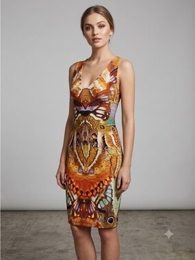 ALEXANDER MCQUEEN 2009 highly collectible  butterfly dress IT size 38/US size 4